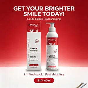 SP-4 Ultra+ Whitening Toothpaste, Natural Peppermint Extract, Long Lasting Fresh Breath, Mild Formula for Whole Family, Removes Coffee & Tea Stains