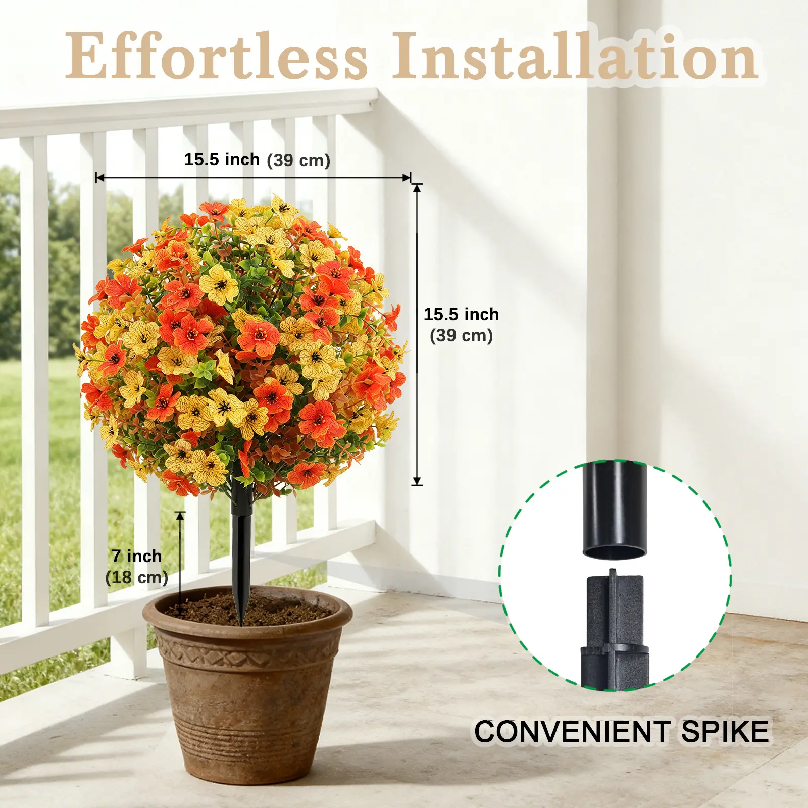 1pc Artificial Nasturtium Flowers for Outdoors Plants Faux Bouquets Greenery Shrubs Outside Decoration for Garden Porch Planter Pots Window Arrangements