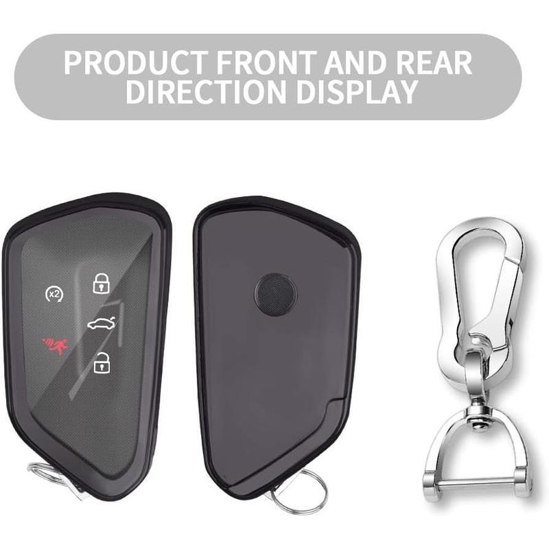 for Volkswagen Key Fob Cover with Keychain,Car Key Case fit for VW ID.4 ID.3 MK8 Golf GTI Seat Leon MK4 Skoda Octavia(Black)