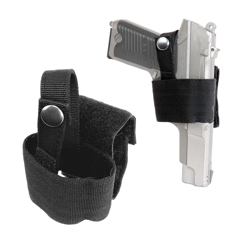 Universal Adjustable Nylon Solid Pistol Holster - 18x22cm, Hook-Loop Closure, Bottom Snap Closure for Adult Outdoor Hunting
