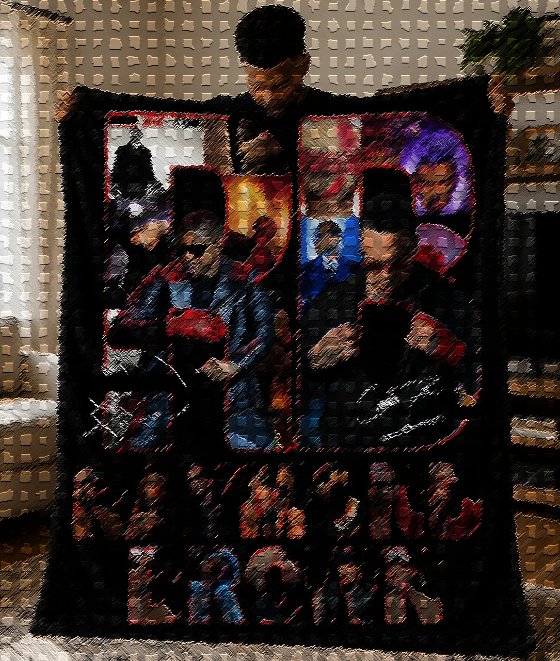 Kings of R&B Vintage Y2K Pop Music Photo Collage Fleece Throw Blanket - Nostalgic 90s & 2000s Concert Portraits & Album Era Art - Cozy Bedroom Decor for Hip Hop Soul Fans
