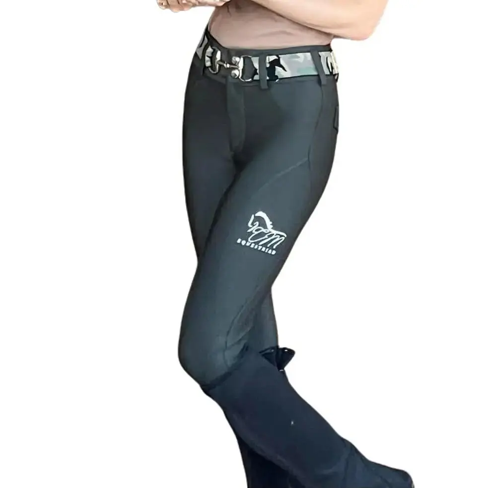 Black Button up CM logo Breeches Women's Full Seat Riding Silicon Grip Horse Riding Equestrian Breeches