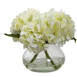 Nearly Natural  Blooming Hydrangea With Vase - Cream