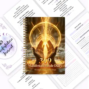 369 Manifestation Diary, Spiritual Manual, Numerology + Law of Attraction, Daily Affirmation Practice 3/6/9 Times, Gratitude Record Multi-functional Notebook, Emotional Healing & Self-Care, Essential for Spiritual Growth, Emotional Release, Spiritual Cere