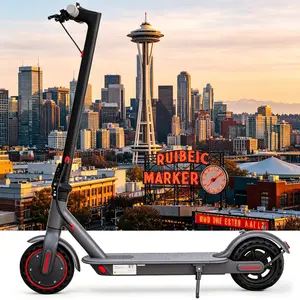 ladped Electric Scooter - 8.5 Solid Tires, 350W Motor Up to 16 Miles of Range and 19 MPH Portable Folding Commuter Scooter with and App E-Scooter 3 Speed modes school scooters