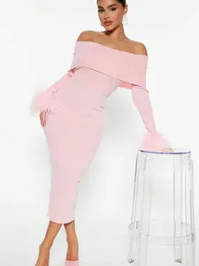 Legally Perfect Ribbed Midi Dress - Pink