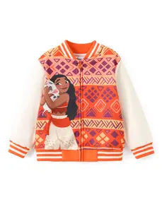 Disney Princess Kids' Baseball Jackets Featuring Moana Rapunzel & Other Princesses Colorful Printed Cute Style