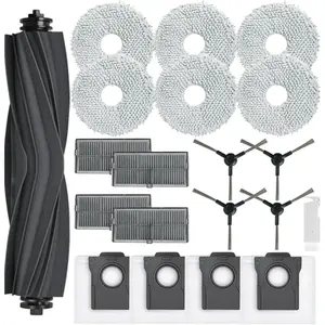 Accessories for  L10s Ultra Gen 2/ L10s Pro Ultra Heat/ X30 Ultra, Replacement Parts for Mova E30 Ultra with 1 Main Brush, 4 Dust Bags, 6 Mop Pads, 4 HEPA Filter, 4 Side Brushes