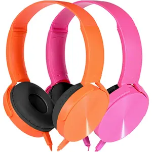 Headphones 2 Pack for School Classroom, Wired Durable Earphones Class Set for Students   Teens Boys Girls and Adult (HY450, Orange+)