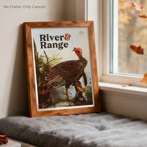 Retro Style Canvas Print Wall Art, a Turkey, Rivers & Mountains Design, Perfect for Living Room Bedroom Sofa Decor, Ideal Gift, Artwork