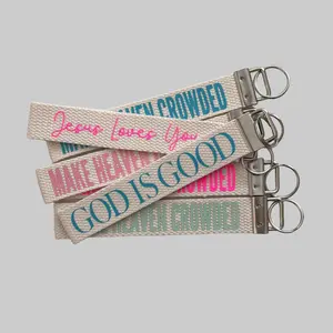 Christian Trendy Keychain Wristlet, ivory band wristlet, bible verse keychain, make heaven crowded, keychain wristlet, trending wristlet  keychains Vinyl Keyring