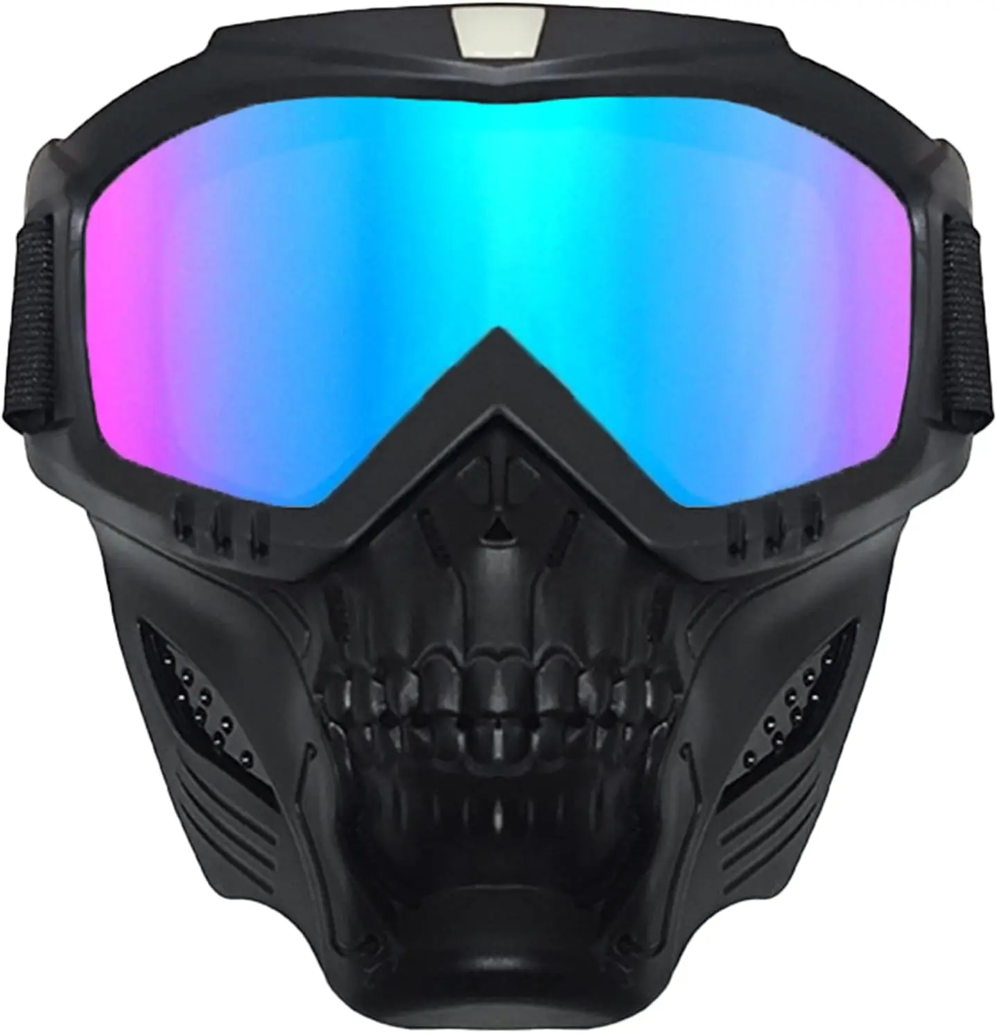 Retro Cool Skull Motorcycle Goggles - Dirtbike Gear, Outdoor Riding Goggles, Fogless, Warm, Adjustable Elastic Strap, Windproof, Breathable, UV Protection Motocross Protective Gear with Visor Lens for Off-Road Riding