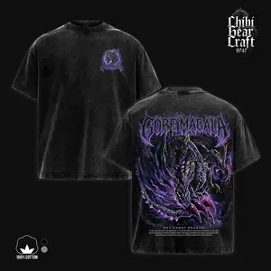 Monster Hunter Gore Magala Shirt Eclipse Wyvern Frenzy Virus Aura Purple Flame Winged Death Death Metal Art Vintage Washed Oversized T-Shirt Hoodie Action RPG Gaming Graphic Tee Faded Dark Purple Neon Streetwear Y2K Merch Gift For Game Fan Clothes