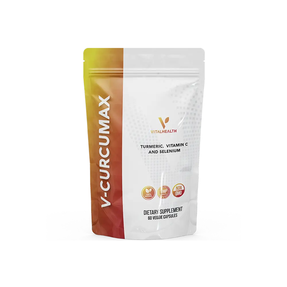 V-CURCUMAX - 60 Veggie Capsules | Natural Ingredients with Tumeric, Vitamin C & Selenium for Joint Health, Immune System & Cellular Health - Daily Overall Wellness Supplement