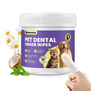 Potaroma Pet Cleaning Wipes for Dogs and Cats – No-Rinse Soft & Disposable Finger Wipes Kit  – 60 Count