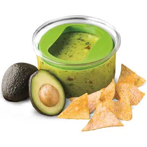 Fresh Guacamole Plastic Kitchen Storage Container with Airtight Lid Green for Guacamole and Food Storage Ideal for Freshness and Easy Use