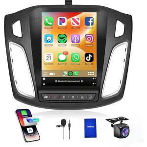 Android 15 Car Stereo Radio Carplay for Ford Focus 2012-2018 GPS Navigation Android Auto, Rimoody 9.7 Inch Touchscreen WiFi Mirror Link Bluetooth FM RCA USB SWC Head Unit + Microphone Backup Camera