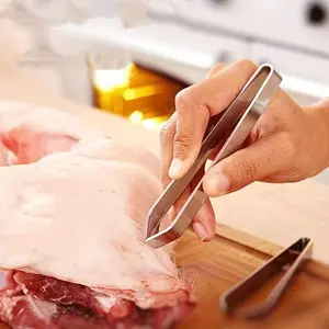 Stainless Steel Salmon Thorn Clip, Pig Hair Clip, Fish Bone Tongs, Chicken Hair Duck Hair Clip, Hair Extractor Pull, Kitchen Hair Remover Clip