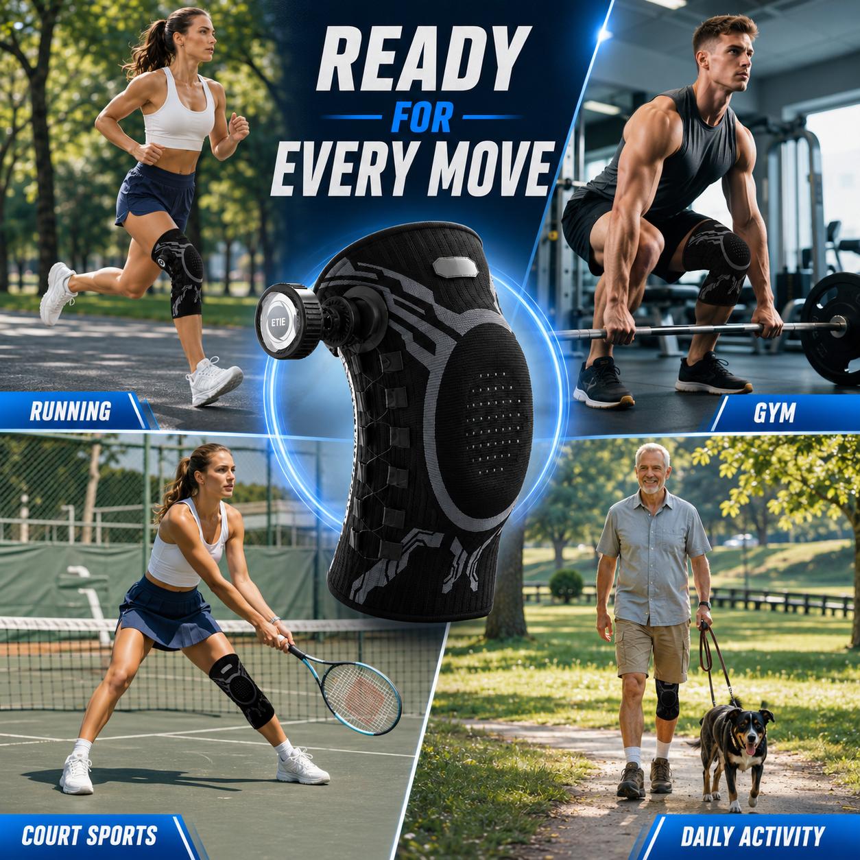 Knob Knee Brace for Pain Relief with Patella Gel Pad & Side Stabilizers, Adjustable Compression Sleeve for Arthritis, Joint Pain, Meniscus Tear, Professional Dial System, Left/Right Specific Design Knob Knee Brace for Pain Relief with Patella Gel Pad & Side Stabilizers, Adjustable Compression Sleeve for Arthritis, Joint Pain, Meniscus Tear, Professional Dial System, Left/Right Specific Design