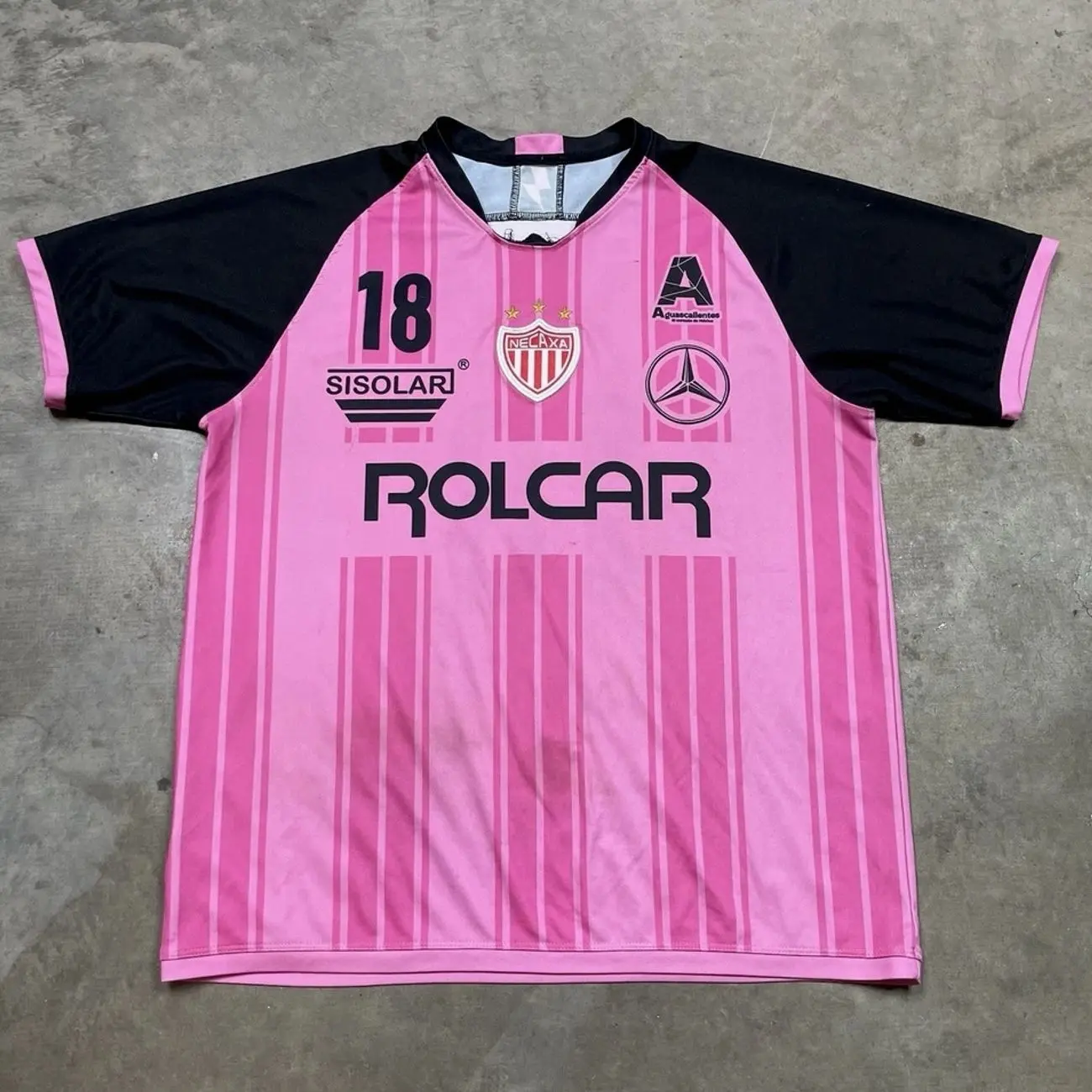 Necaxa Jersey XL #18 Mercedes Club Liga MX Soccer Futbol Game-day FC Kit AOP Shirt 1CB