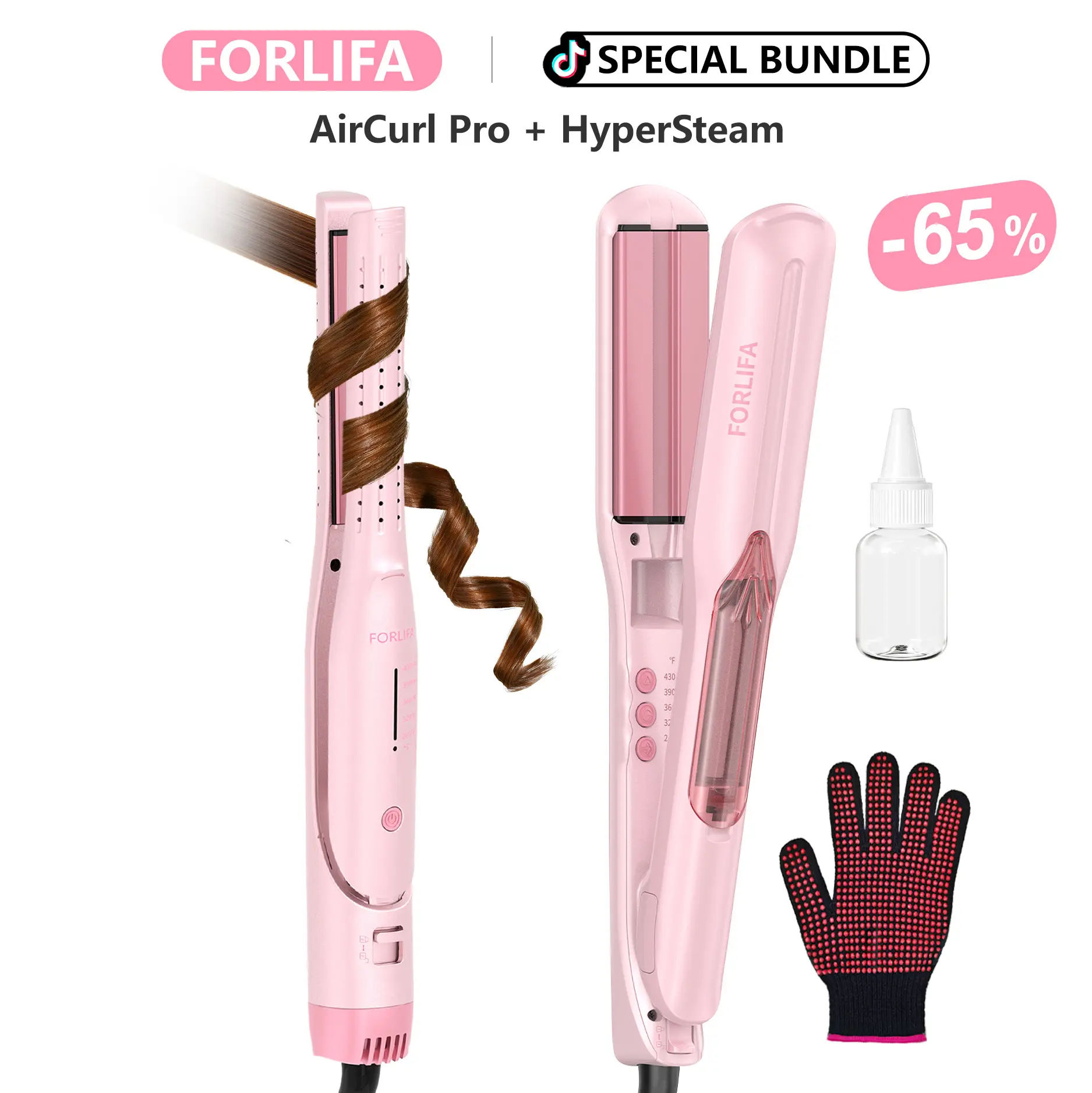 FORLIFA Bundle: HyperSteam-Pro Steam 2 in 1 Straightener & 0.6-inch ...