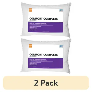 Complete Bed Pillow Pack (2 Packs) - Standard/Queen, 28.00 x 20.00 x 6.00 Inches, White