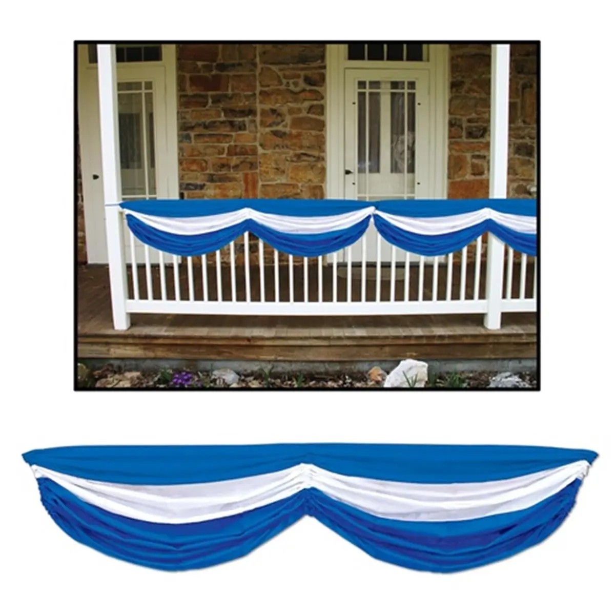 212 MAIN Oktoberfest Fabric Bunting Banners - Blue & White, Case of 6 Banners, Outdoor Banners, Party Decorations Banners