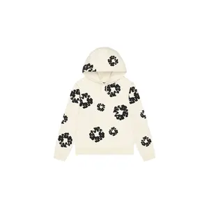 Black Cotton Wreath Hoodie "Oatmeal" DT353