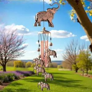 Elephant Wind Chimes for Outside – Handmade Large Metal Animal Memorial Windchimes with 35.4" Aluminum Bronze Tubes, Deep Melodic Sound, Perfect for Outdoor Home, Garden, Yard, Patio & Sympathy Memorial Decoration,summervibes