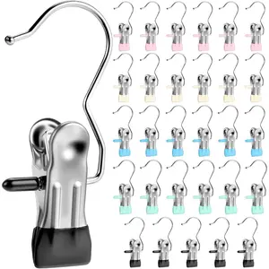 30 Pack Heavy Duty Clothes Pins, Boot Hangers for Closet, Laundry Hook  Clips Clamps for Closet Organizer Pants Hats Socks Towels Clips, Clothespins Hanger for Travel Handbag Legging