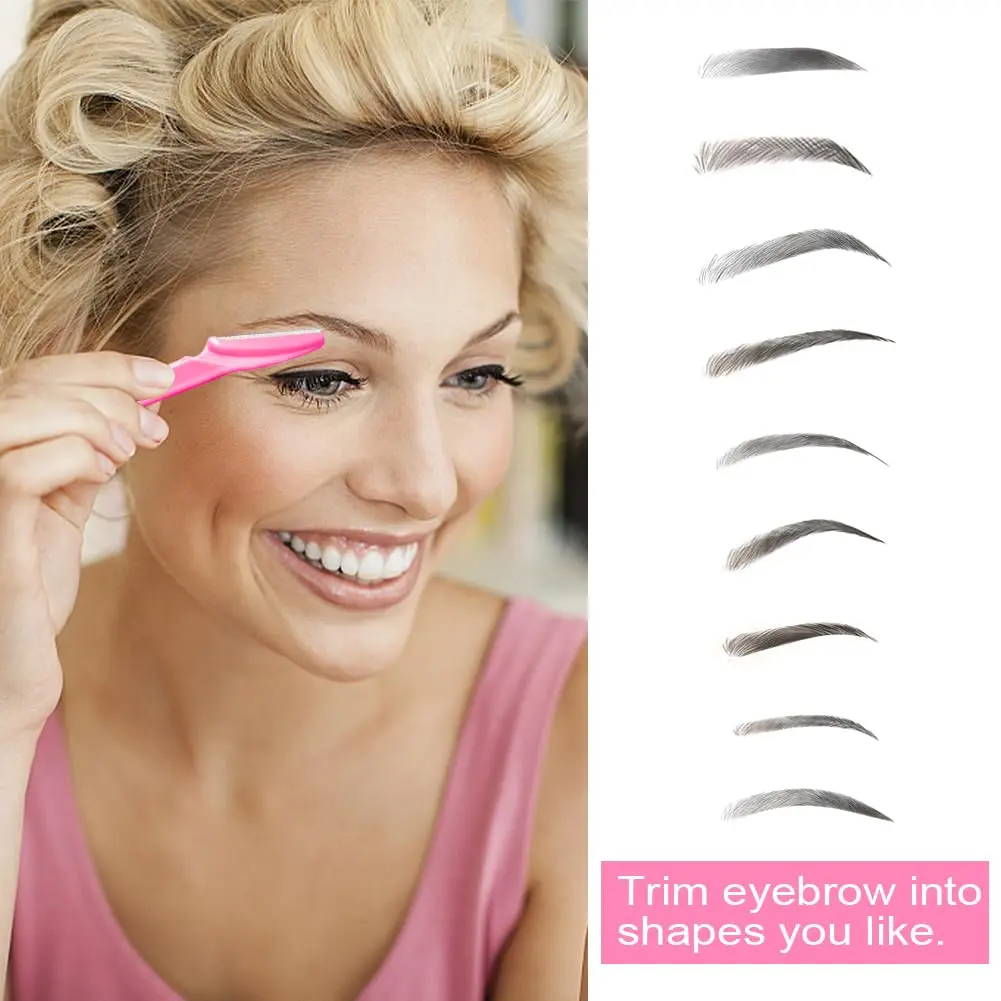 Eyebrow Razor, Face Razors for Women Men Multipurpose Exfoliating Face Shaver Facial Hair Removal Tools Eyebrow Trimmer with Protective Cover 12 Pcs