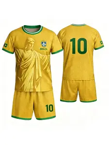 Brazil Soccer Jersey Set Custom Name Number, Youth & Adult Sizes, Unisex Football Kit Shirt Shorts, Football Jerseys
