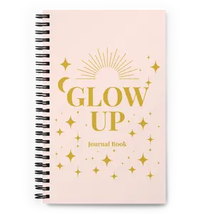 Glow Up Spiral Notebook – Motivational Journal, Dotted Page Planner, Inspirational Writing Notebook