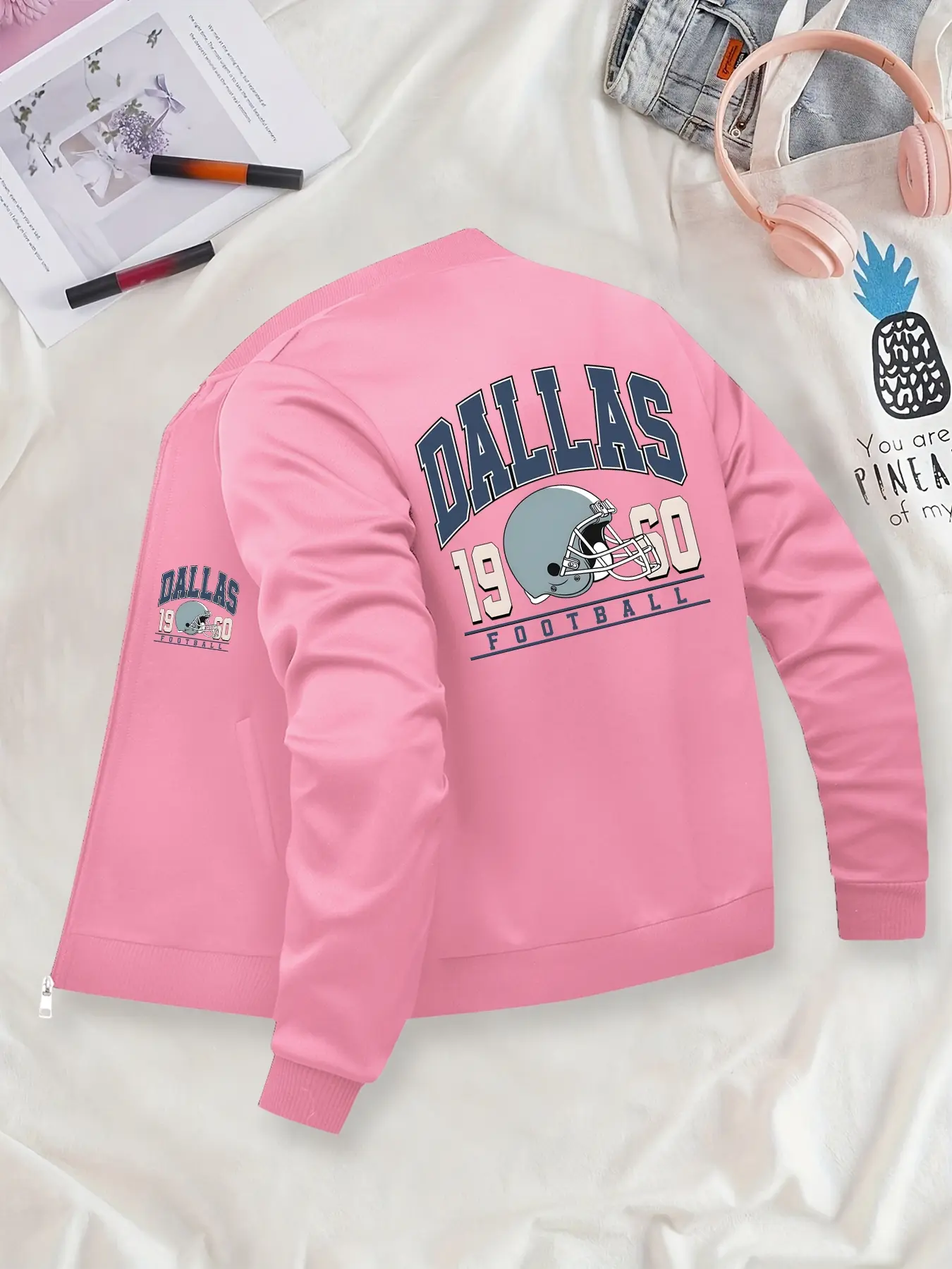 DALLAS FOOTBALL Coat, Women's Lady Fitted Long Sleeve Printed Jacket, Fashionable Women's Jacket, Tops, Suitable for Casual and Formal Occasions, Durable and Multi-functional Design, Womenswear