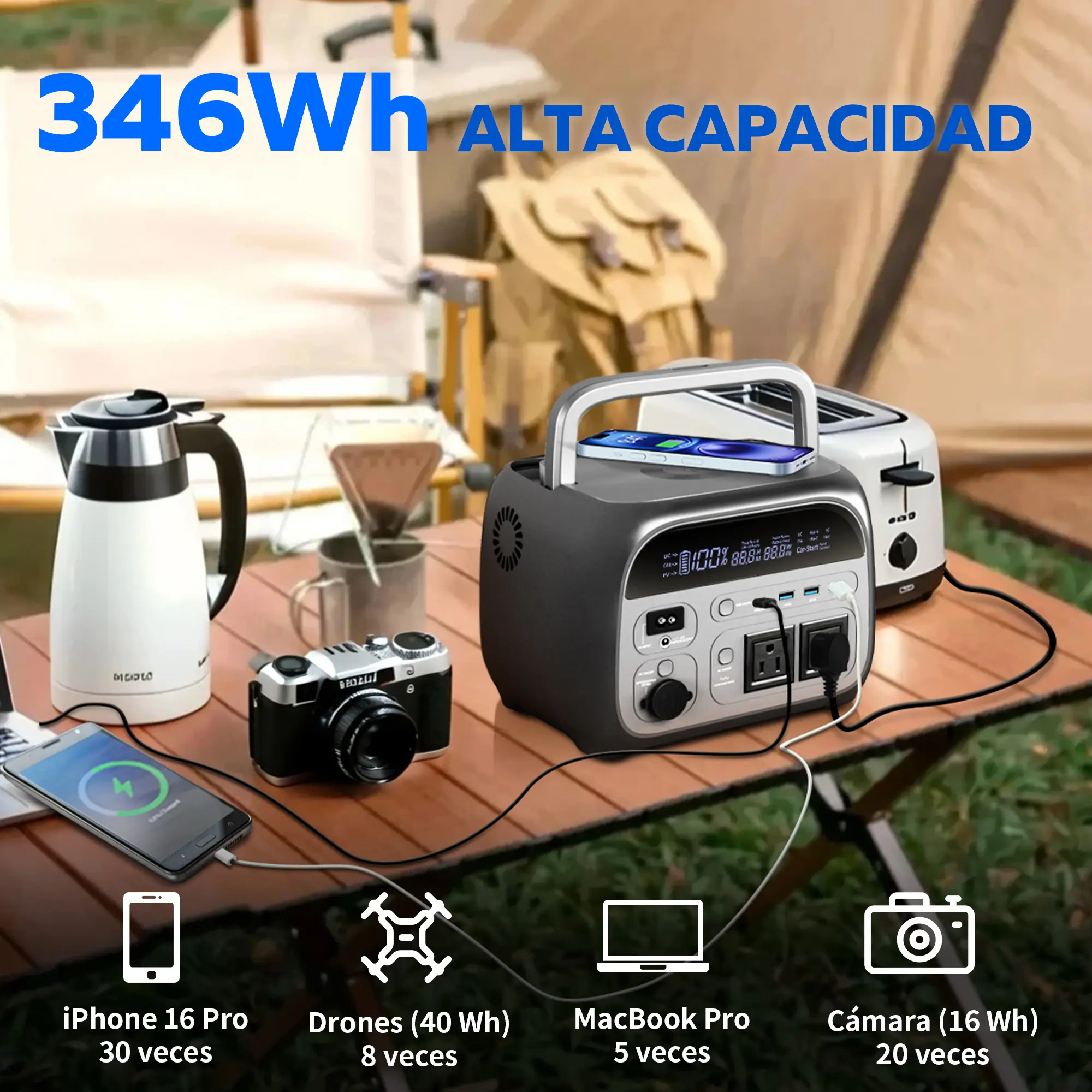 CTOLITY AP400 500W Portable Power Station with 345Wh LiFePO4