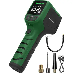 Tire Inflator Portable AMPBANK AT001, Portable Tire Inflator for Car with Pressure Gauge,Auto Air Pump150 PSI, Portable Air Compressor with LED