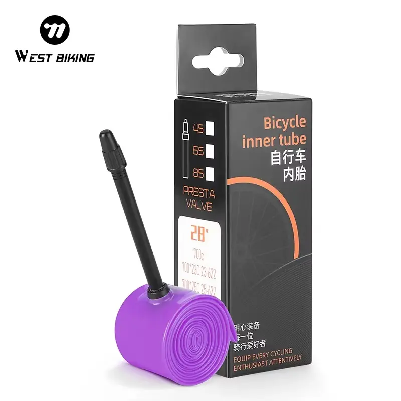WEST BIKING Lightweight Bicycle TPU Inner Tube 700*23/25/28C Presta Valve Bike Inner Tubes Wear-resistant Cycling Inner T Bicycle Accessories