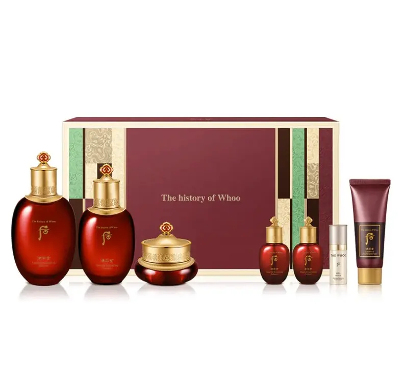 THE WHOO Jinyulhyang Revitalizing Balancer and Emulsion 7 PCS Set: Provides intense hydration, anti-wrinkle care,support skin elasticity, ideal for dry or mature skin