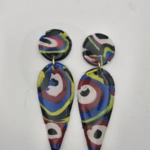 Diamond- Teardrop polymer clay Earrings. Multiple colorways available.