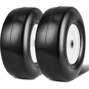 VEVOR Lawn Mower Tires with Rim, 15x6.00 - 6 Tubeless Lawn Tractor Tires, 2 - Pack Tire and Wheel Assembly, S - Turf Pneumatic Tires, 3 Offset Hub, 3/4 Bushing Size, 16 PCS for Riding Mower Lawn TractorVEVOR Super Brand Day