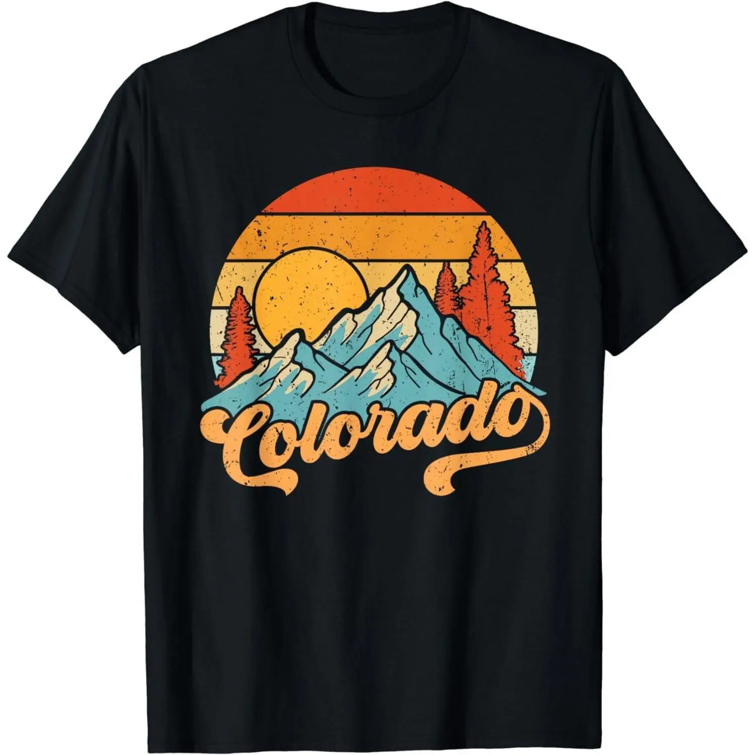 Men's Short Sleeve T Shirts Denver Colorado City Skyline Graphic Design Urban Streetwear Casual Style