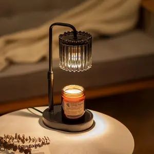 Candle Warmer Lamp with Timer: Black Candle Warming Lamp Height Adjustable Dimmable Modern Farmhouse New Home Bedroom Decor Valentines Day Housewarming Gift
