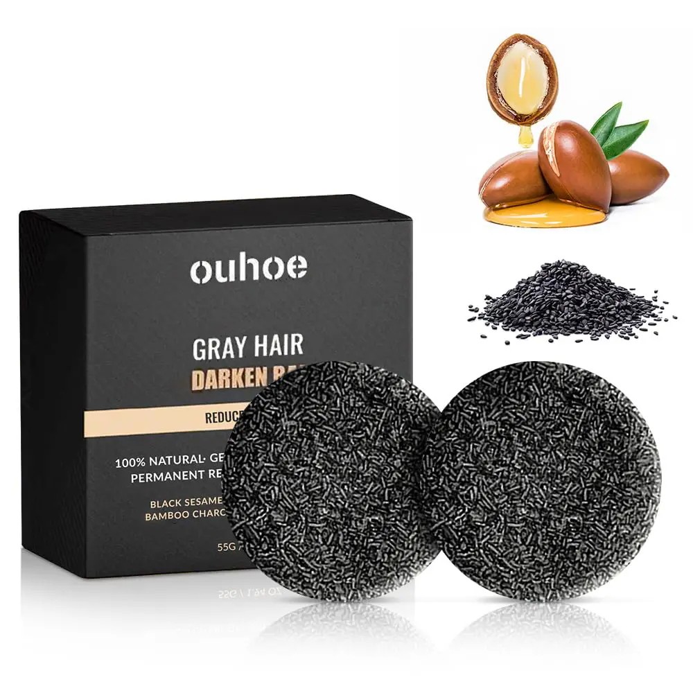 1/2/3PC Anti-Gray Hair Soap – Black Hair Dye Shampoo Bar for Men