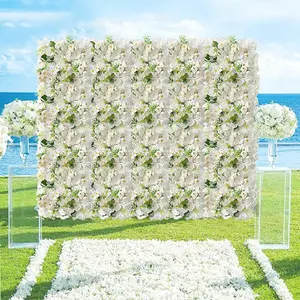Artificial Flower Wall Panel, 3D Rose Wall Backdrop, Decorative Flower Panel for Wedding Bridal Shower Party Photo Photography Background, Banners