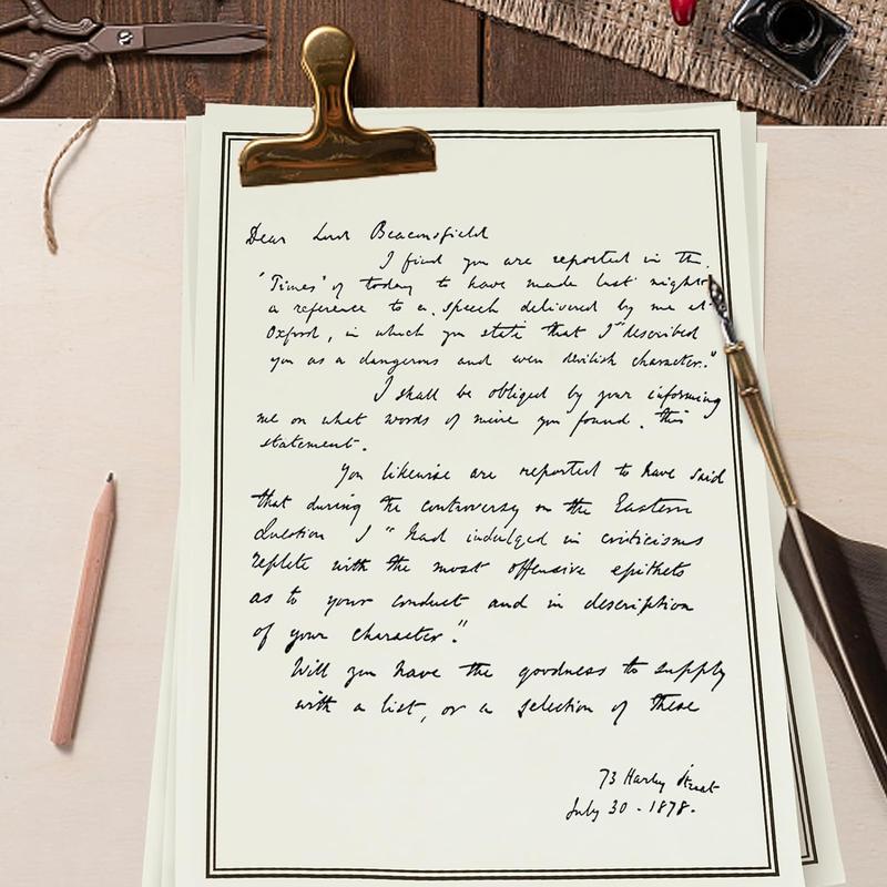 72 Pieces Stationery Set with Envelopes (48 Paper Sheets + 24 Envelopes) for Letter Writing, Black Border Design Stationery Paper Sheets and Envelope