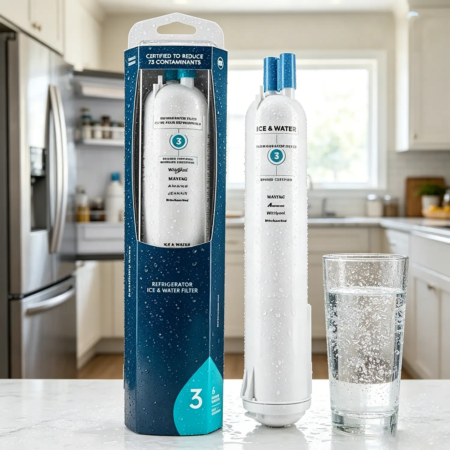 Replacement for Everydrop Filter 3, EDR3RXD1, 4396710, 4396841 Water Filter, Kenmore 46-9083, 46-9030 Refrigerator Water Filter,1 Pack