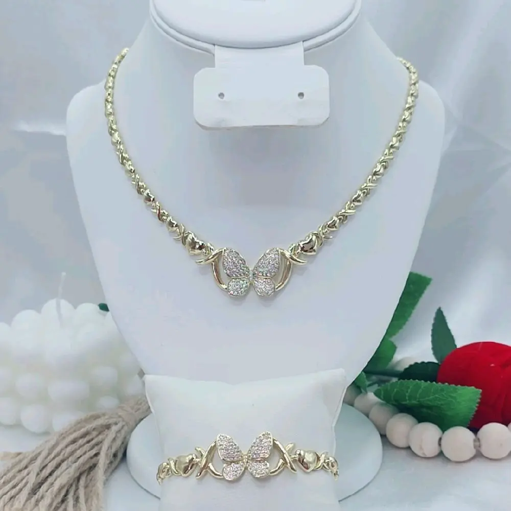 valdiviajewery #2560 xoxo – High-Quality 14K Gold-Filled Necklace and Bracelet Set