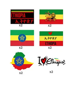 Ethiopia Sticker Set Ethiopian Culture Vinyl Stickers for Laptop Fridge Water Bottle Toolbox Durable Waterproof Scratch Resistant 12 Stickers 2x1 5 Inches Perfect for Cultural Gifts and African Lovers