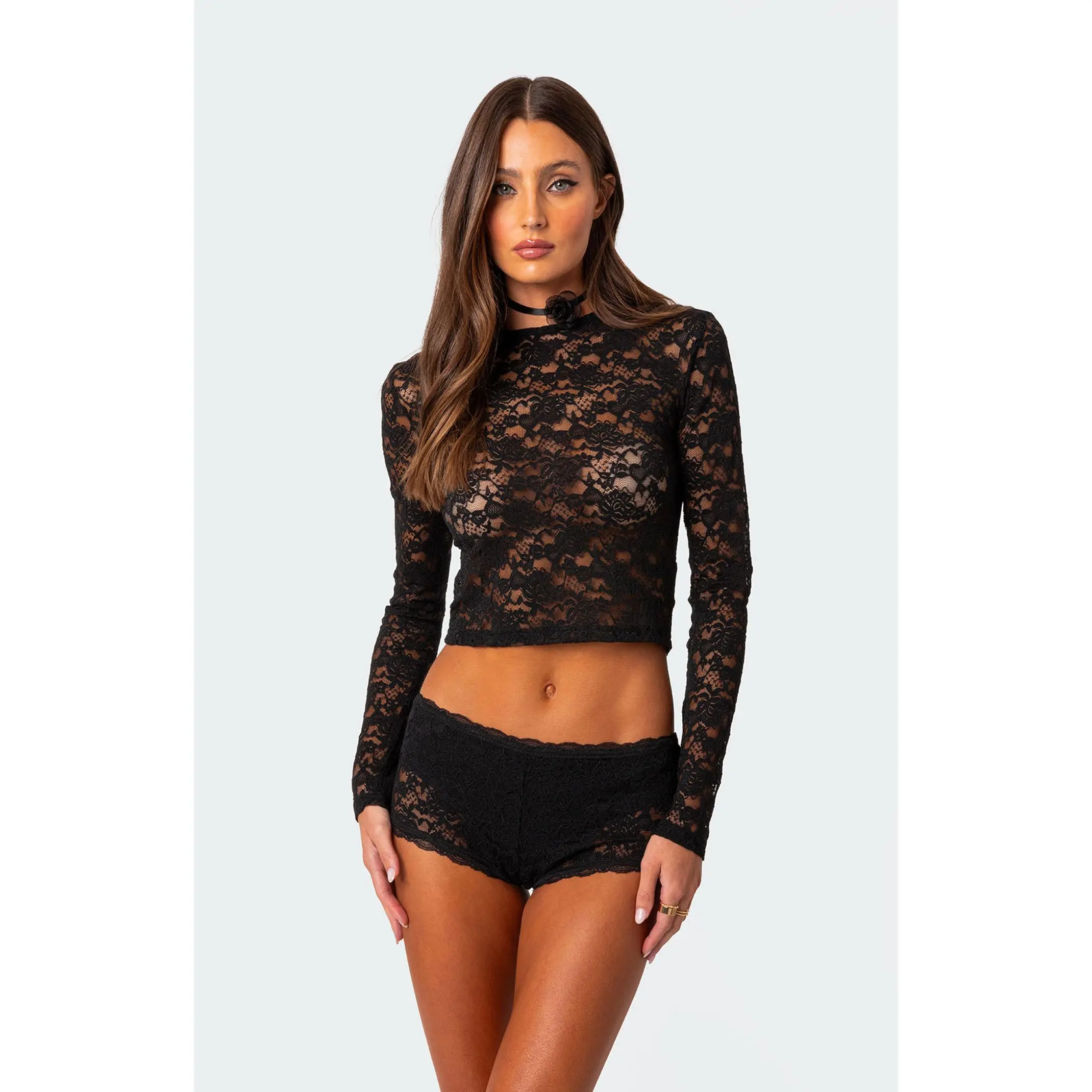 Edikted Women's Estella Sheer Lace Top Edikted Women's Estella Sheer Lace Top