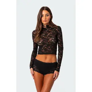 Edikted Women's Estella Sheer Lace Top